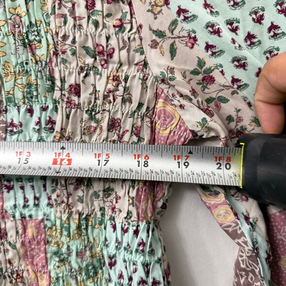 NEW Gigio USA Small Patchwork Smocked Top Cute Coquette Cottagecore Maximalism - Picture 7 of 9